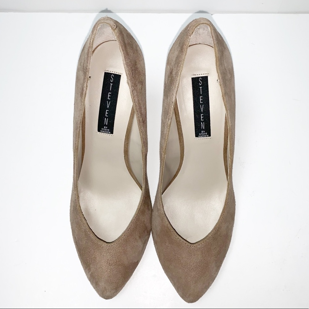 STEVEN BY STEVE MADDEN Taupe Suede Heels 9.5 - Picture 4 of 8